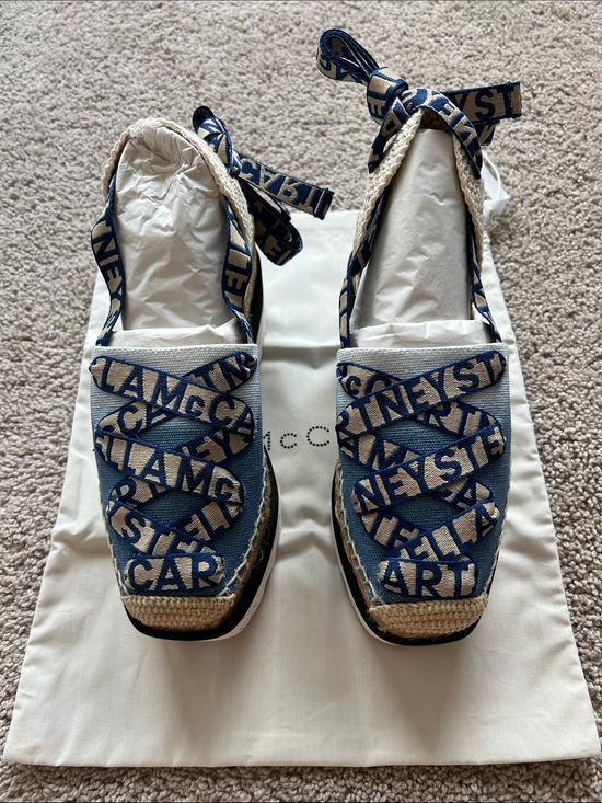 Stella McCartney Shoes - Stella McCartney Navy and Light Blue Espadrilles
